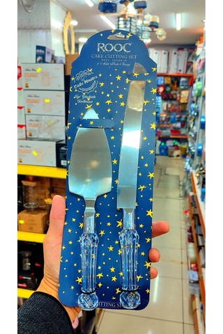 Lüks Pasta Kesme Bıçağı Ve Spatula Şeffaf