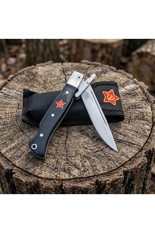 Knivox Sibirya Company Z08bk Rus Çakısı - Paslanmaz Çelik Katlanabilir Av Ve Camping Pocket Knife Siyah