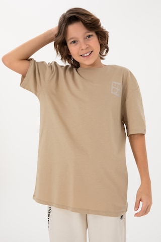 U.S. Polo Assn. Erkek Çocuk Kum Comfort Basic Bisiklet Yaka Tişört 50295447-VR085