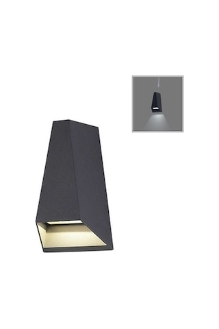 Dekoratif Led Aplik Çift Yönlü Desenli Aydınlatma Duvar Aplik Antrasit