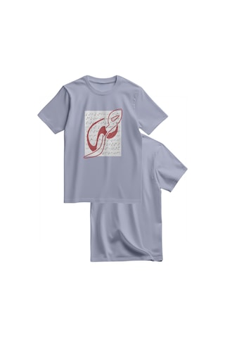 Unisex Kısa Kollu Hat Sanatı Ve Tarihi Kolaj Baskılı Tişört S - 2xl T300031 Gri