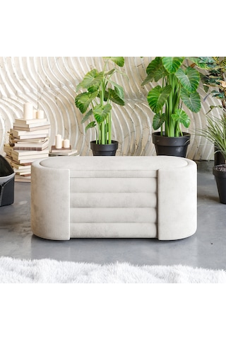 Rosita Sandıklı Bench Şıklık Ve Pratikliğin Mükemmel Uyumu, Modern Puf KREM