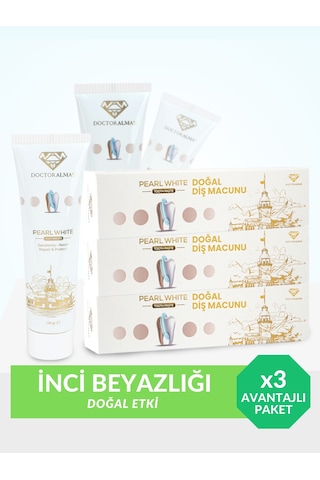 Doctor Almas Pearl White Doğal Diş Macunu 3 x 100 G