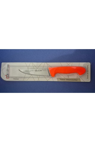 Fibrox Kaymaz Saplı Kasap Bıçağı 14 Cm No.1 Hulusi - Drita Bıçak 36mm X 140mm X 3mm 10151.14 Turuncu Renk