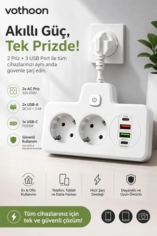 Bkl-502 Akım Korumalı 2li Priz 2 Usb Ve 2 Type-c Çıkış 4000w Hızlı Şarj Duvar Tipi Dokunmatik Led Aydınlatmal Diğer