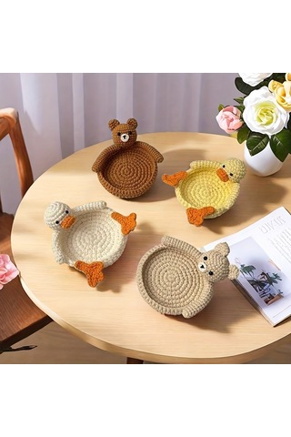 Moda Tığ İşi Bardak Altlıkları Beyaz