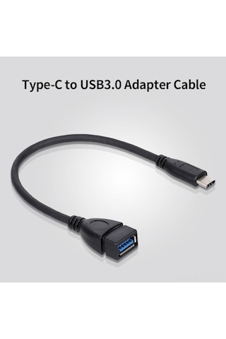 Springsun Usb3.0 Type-c Dönüştürücü Kablosu - Otg Fonksiyonlu, 25cm Siyah, Cep Telefonu Ve Tablet Uyumlu