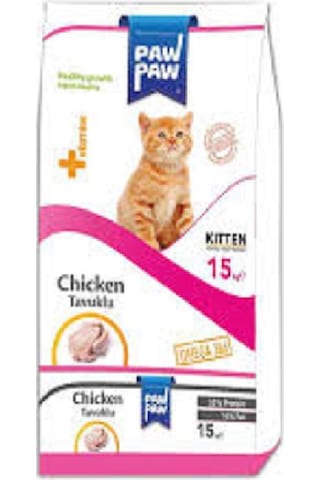 Paw Paw Kitten Tavuklu Yavru Kedi Maması 15 KG