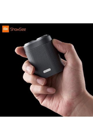 Xıaomı Showsee Turbo Elektrikli Tıraş Makinesi Ikiz Bıçak Kuru Islak Jilet Sakal Düzeltici Kesici Typec Şarj Edilebilir Erkek Jilet Makinesi