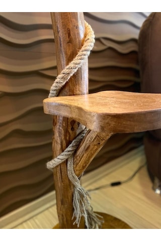 ArtAğaçTasarım Ağaç Lambader Doğal Ahşap Halikarnas Serisi Min. 180 Cm