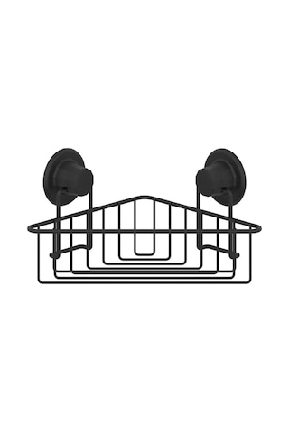 Vakumlu Banyo Duvar Rafı Şampuanlık Köşe Rafı Siyah S251 Siyah