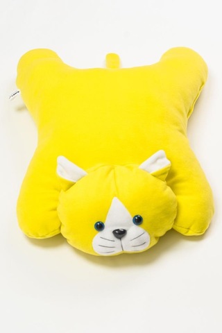 Sevimli Ve Yumuşak Kedi Minder Sarı