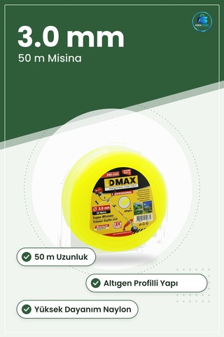 Çim Kesme Misinası 3.0 Mm X 50 M Çim Biçme Naylon Altıgen Kesim B