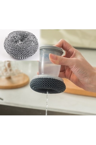 River World Bulaşık İçin Telli Yıkama Fırçası Deterjan Hazneli