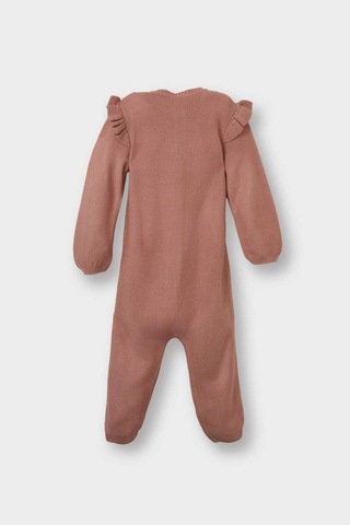 Defacto Kız Bebek Yenidoğan Uzun Kollu Düğmeli Triko Tulum F3227a525wnpn445 Pembe-pn445