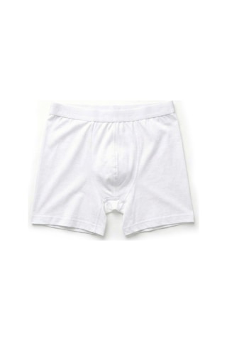 Just Inner Erkek Tekli Modal Pamuklu Boxer Uzun Paça İnce Bel Lastikli Nefes Alan Doku 135011 Beyaz