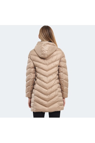 Slazenger GWEN Kadın Kapüşonlu Şişme Vizon Mont & Kaban