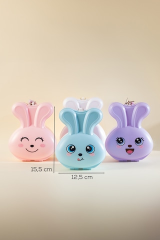 Porsima 041-2 Pvc Anahtarlı Kilitli Gülenyüz Kumbara Mavi 12,5x15,5cm