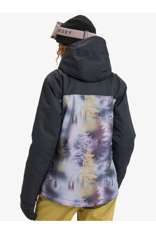 Roxy Jetty Block Jk Kadın Frost Gray - Plaid 1 Snowboard Ceketi Erjtj03528-slr1 Siyah - Mor