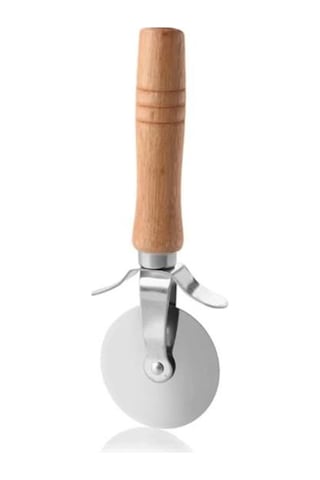 3b Trend Bambu Saplı Pizza Hamur Kesici 17 Cm Çelik Pizza Kesici