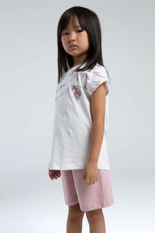 U.s. Polo Assn. Kız Çocuk Pembe Bermuda Takım Us2066 Pembe