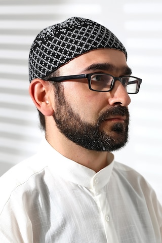 Kışlık Karyağdı Desenli Orlon Takke Siyah-gri Siyah - Gri