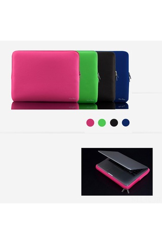 Lemestar 11 İnç Ultrabook Ve Dizüstü Bilgisayar İçin Darbe Emici Spuma Dolgulu, Hızlı Fermuarlı, Zarf Desenli Siyah Koruyucu Kılıf Siyah