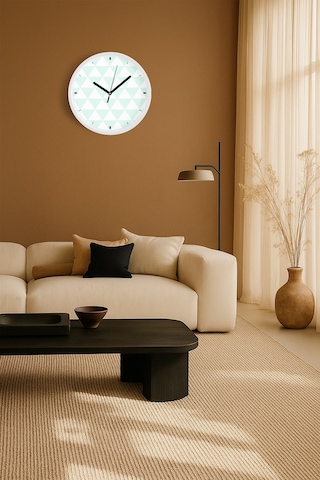 Modern Duvar Saati - 30cm - Önü Camlı Beyaz Kasa - Sessiz Mekanizma-jh0870 Beyaz