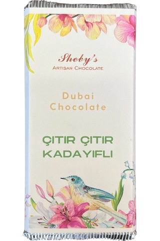 Çıtır Kadayıflı Antep Fıstığı Dolgulu Sütlü Tablet Çikolata 200gr Dubai Çikolatası