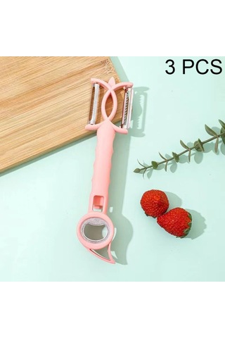 3 Pcs 7 Arada 1 Çok Fonksiyonlu Peeling Şişe Açıcı Piner Grater Açıcı Pembe Diğer