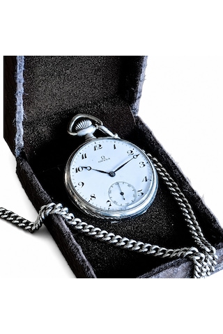 Omega Antika İsviçre Cep Saati 15 Jewels Mekanik Orijinal 1920'ler Koleksiyonluk
