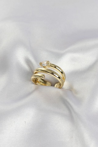 Pirinç Gold Renk Sarmal Yılan Model Kadın Yüzük Altın Altın