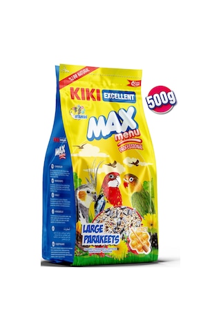 KIKI Excellent Kuş Max Menu Large Parakeets Büyük Pareket Yemi 500 Gr. KB306