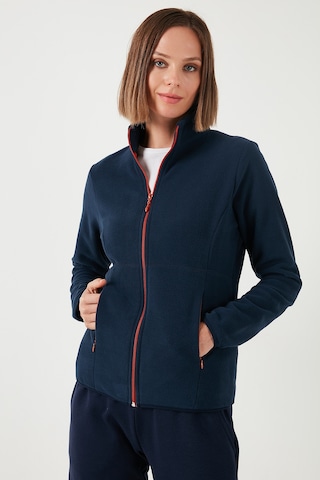 Lela Slim Fit Anti-Pilling Tüylenme Yapmayan Fermuarlı  Polar Bayan Hırka 5907012 Lacivert