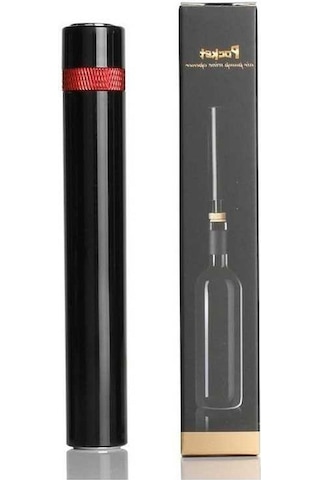 Novahub Pratik Şarap Açacağı - Yüksek Kaliteli Kırmızı Basınçlı Şişe Açma Seti, Günlük Kullanım İçin İdeal Siyah Siyah