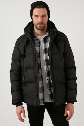 Buratti Kapüşonlu Suya Ve Rüzgara Dayanıklı Soğuk Geçirmez Slim Fit Erkek Mont 5717101 Siyah