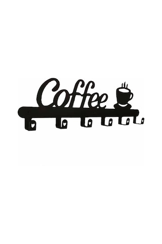 Springsun "5 Kancalı Kahve Bardak Askısı - Duvar Tipi Pratik Metal Organizatör" Diğer