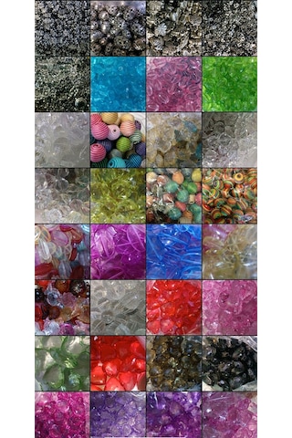 Rengarenk Plastik Boncuk 70 Kg - Renkli Takı Malzemesi Çok Renkli