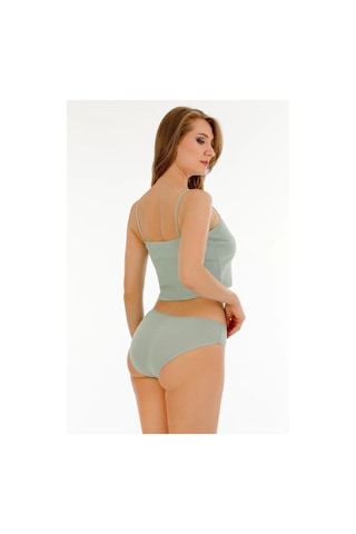 Sensu Kadın Fitilli Kumaş İp Askılı Büstiyer Bikini Külot Set - Bbt300 Çağla Çağla