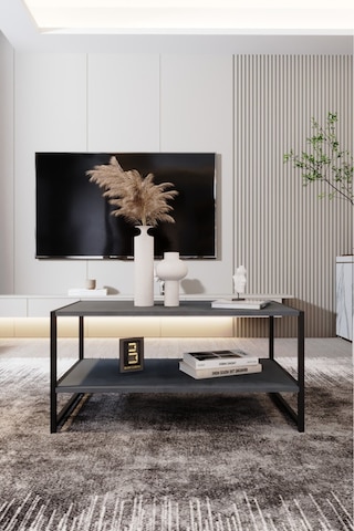 Modern & Şık Orta Sehpa Metal Çerçeve İle Dayanıklı Tasarım, Minimalist Ve Fonksiyonel, Salon ,ofis Antasit
