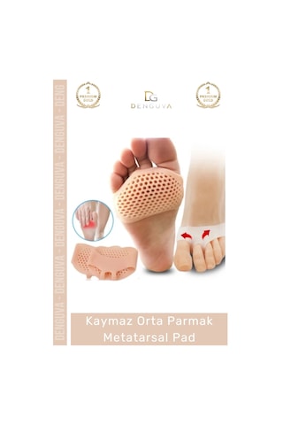 Parmakpadi Ergonomik Hava Kanallı Kaymaz Topuklu Ayakkabı Ten Rengi Jel Orta Parmak Metatarsal Pad