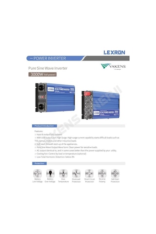 Lexron 3000 Watt 12v Tam Sinüs İnverter