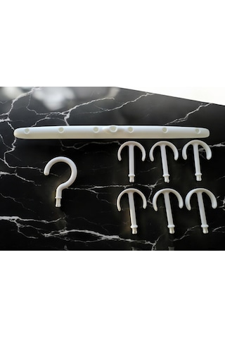 12 Kancalı Çok Amaçlı 360 Döner Başlıklı Dolap İçi Beyaz Askı Beyaz