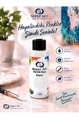 Superart Akrilik Boya Beyaz Beyaz