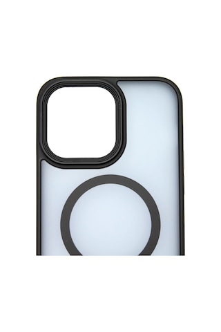Apple Uyumlu iPhone 15 Pro Max Deep Kılıf Magsafe Şarj Destekli Kamera Korumalı Darbe Önleyici Kılıf Siyah