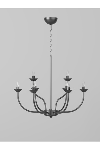 Valentıa Siyah 8 Kollu Klasik Avize E14 Duylu