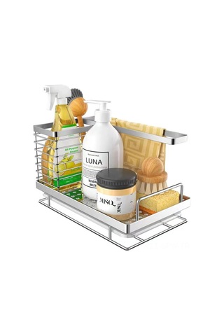 Maiyame Banyo Mutfak Çöp Sepeti: Demir Paslanmaz Çelik Sulama Organizer, Su Toplama Tablası İle Çok Fonksiyonlu Sulama Rafı Siyah Siyah