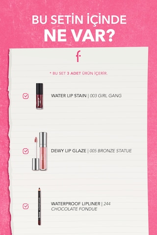 Flormar Cherry Cola Lips Dudak Makyaj Seti 3'lü