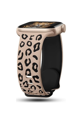 Watch 10 46mm Mkst Krd-140 Silikon Kordon Strap Kayış - Bej-siyah