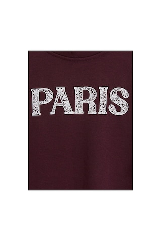 Lc Waikiki Alıta Cıty Farkıyla Lcw Kids Mürdüm Kalın Paris Baskılı Kız Çocuk Sweatshirt Murdum - 929805297 Murdum